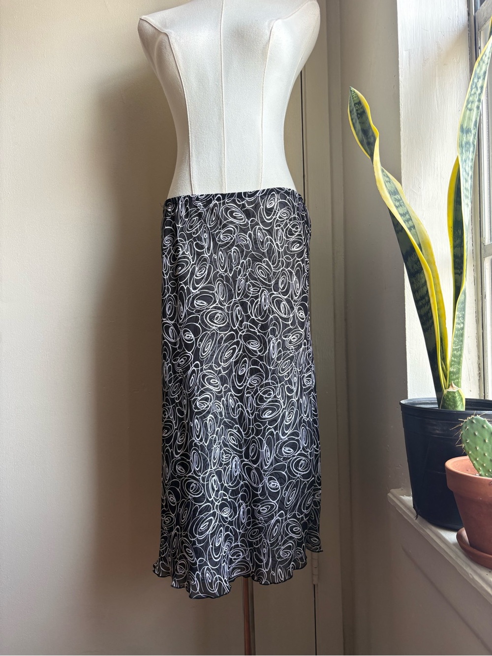 charter club floral line art print midi skirt